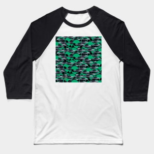 ufo green alien pattern Baseball T-Shirt